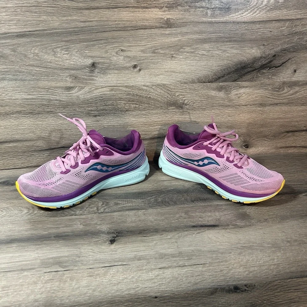 Saucony Ride 14 Future Spring Pink Purple Sneakers - Women's Size 9.5
